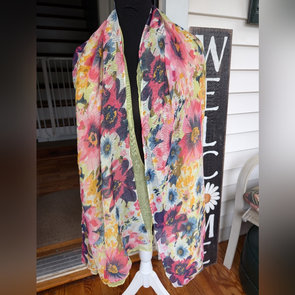 Long floral scarf